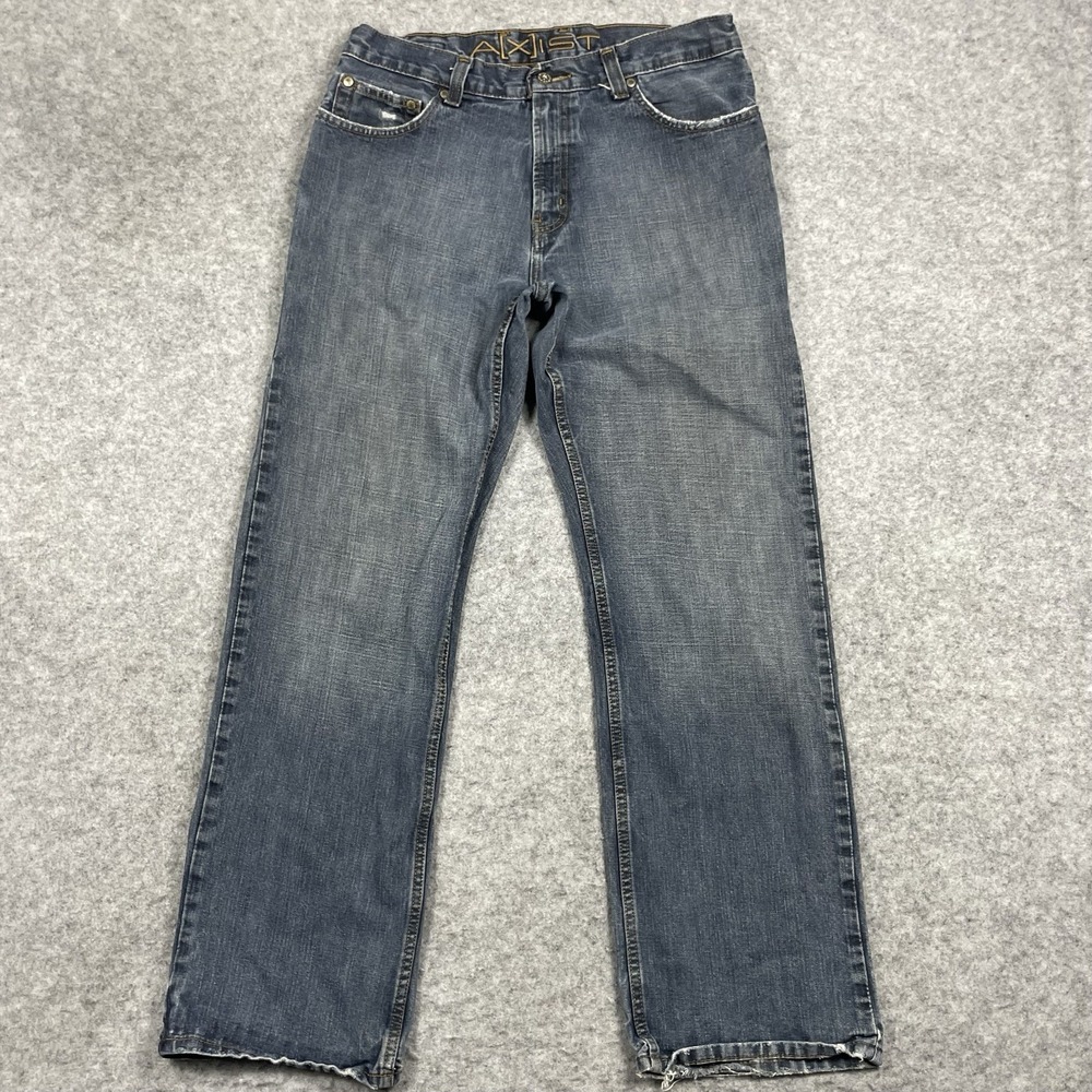 Axist Jeans Mens 33x32 Blue Medium Wash Straight Leg 5 Pocket Denim Pants